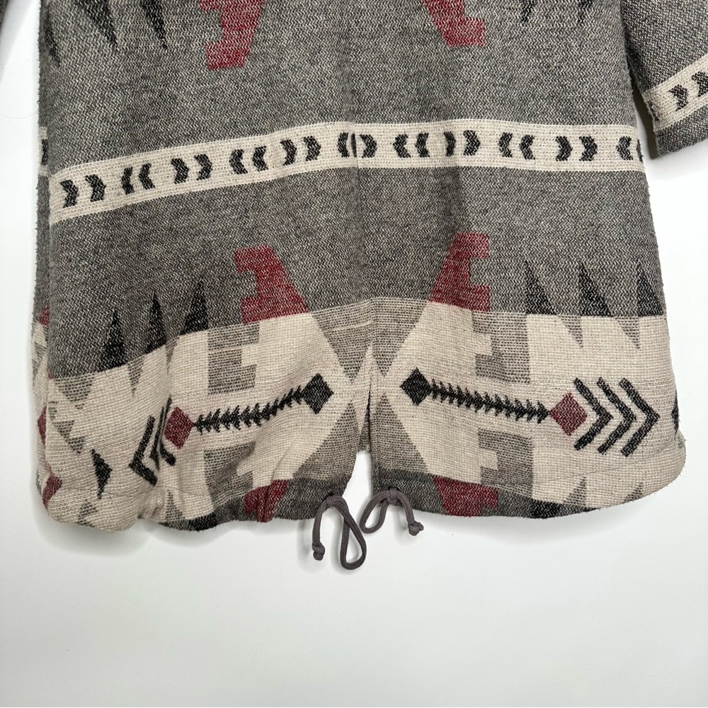 BB Dakota Grey Aztec Coat Jacket Womens Size XS *MISSING FUR TRIM FOR HOOD* - Picture 5 of 10